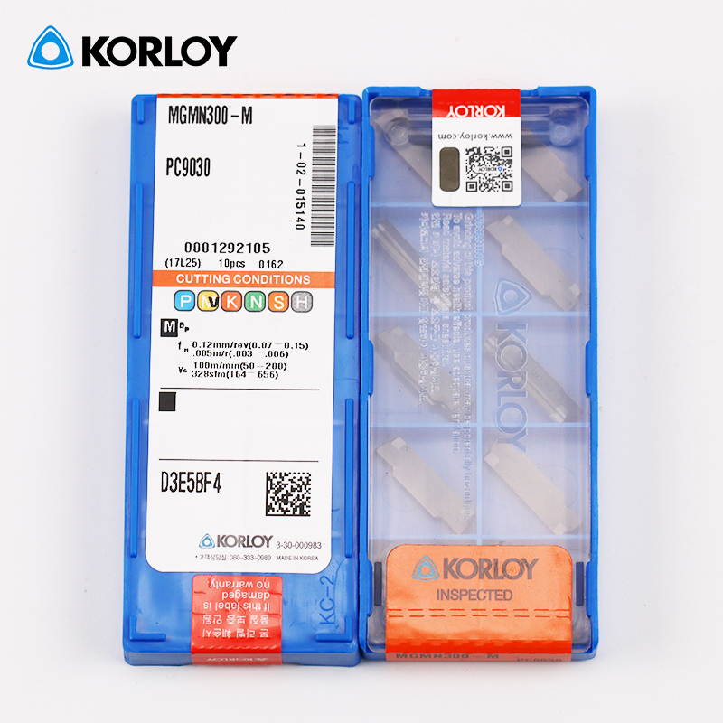 Original Korloy hard alloy grooving insert for CNC grooving